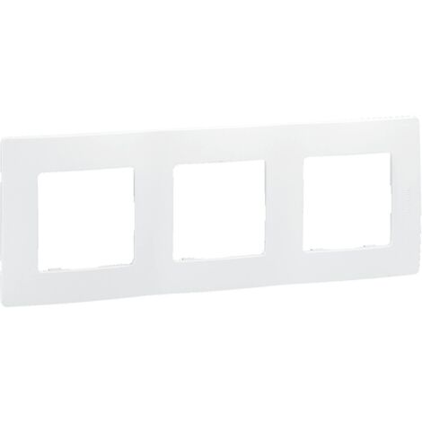 Plaque Interrupteur - Lot de 1 - Acier Inoxydable - 3 Entrées - Blanc Brillant - Intérieur Résidentiel