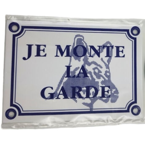 Plaque (Je monte la garde) taille 14 x 10 cm, pour chien. - zolux