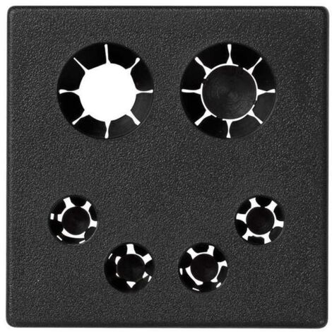 Plaque K45 Sortie de câble avec support gris graphite SIMON K20 / 14