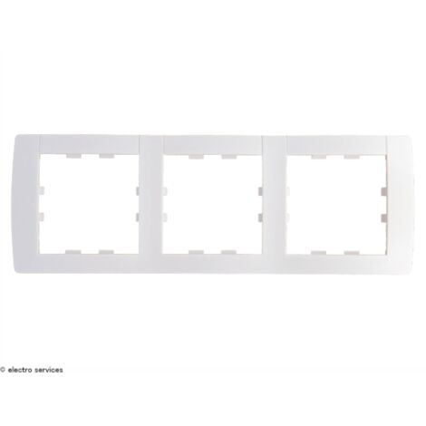 Plaque Kallysta classic horizontale 3 postes  Finition: Blanc