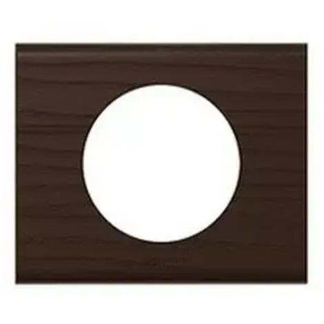 Plaque Legrand Céliane 69201 – Frêne teinté wengé – Montage horizontal ou vertical – 1 poste pour décoration intérieure