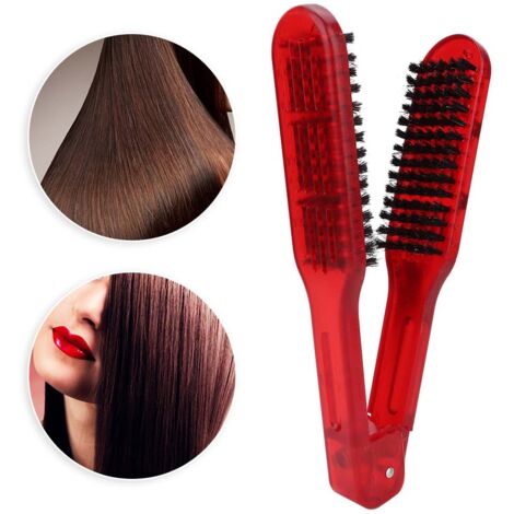 Plaque Lisseur à Cheveux en Bois pour Lissage et Coiffure, Outil de Styling Rouge