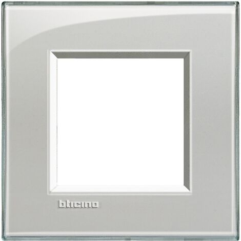 Plaque Livinglight Kristall 2 modules Gris BTICINO LNA4802KG