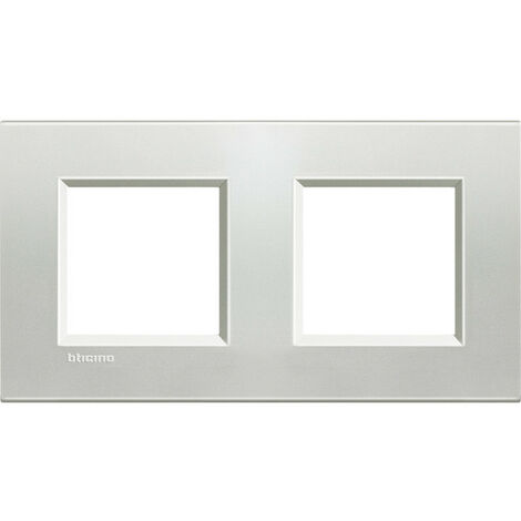 Plaque Livinglight Naturalia 2+2 modules horizontal ou vertical Argent (LNA4802M2AG)