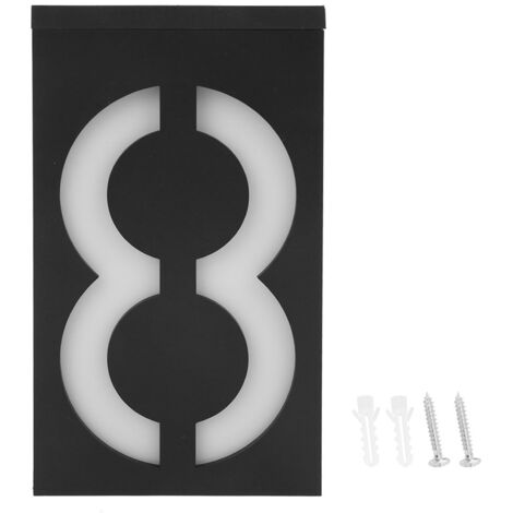 Plaque lumineuse solaire LED pour numéro de maison extérieur (Chiffre 8)