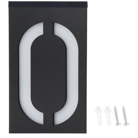 Plaque lumineuse solaire LED pour numéro de maison, hôtel ou magasin - Chiffre 0