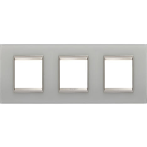 PLAQUE LUX 2+2+2P H VERRE NATUREL GEWISS GW16226GT