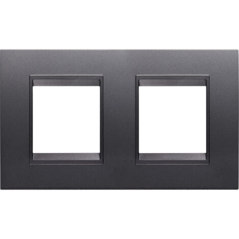 PLAQUE LUX 2+2P H ARDOISE ABSOLUE GEWISS GW16223YA