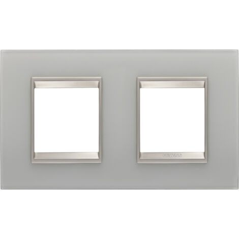 PLAQUE LUX 2+2P H VERRE NATUREL GEWISS GW16223GT
