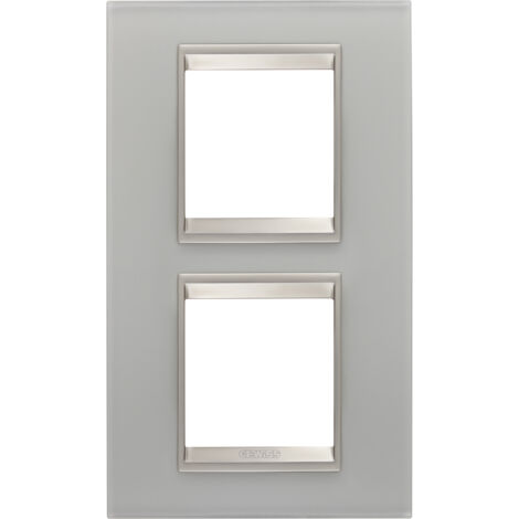 PLAQUE LUX 2+2P V VERRE NATUREL GEWISS GW16224GT