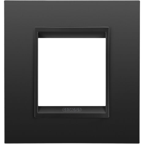 PLAQUE LUX 2P MÉTAL NOIR GEWISS GW16222XM