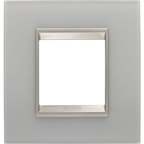 PLAQUE LUX 2P VERRE NATUREL GEWISS GW16222GT