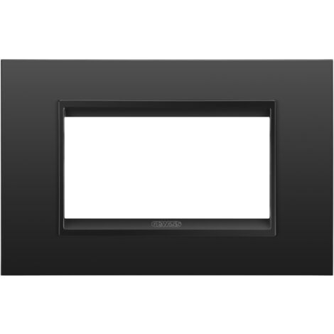 PLAQUE LUX 4P METAL NOIR SATIN MONOCH GEWISS GW16204XM