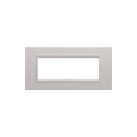 PLAQUE LUX 6P METAL NAT.BEIGE SAT.MONOCH GEWISS GW16206XL