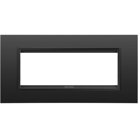 PLAQUE LUX 6P METAL NOIR SATIN MONOCH GEWISS GW16206XM