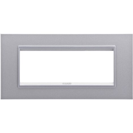 PLAQUE LUX 6P TITANE MONOCHROME GEWISS GW16206YT