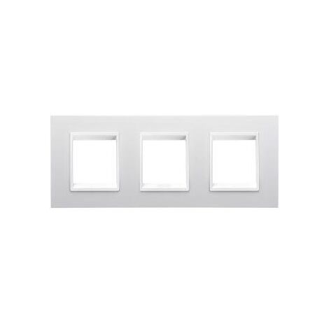PLAQUE LUX INT. 2+2+2P H.MONOCHROME BL. GEWISS GW16226YB
