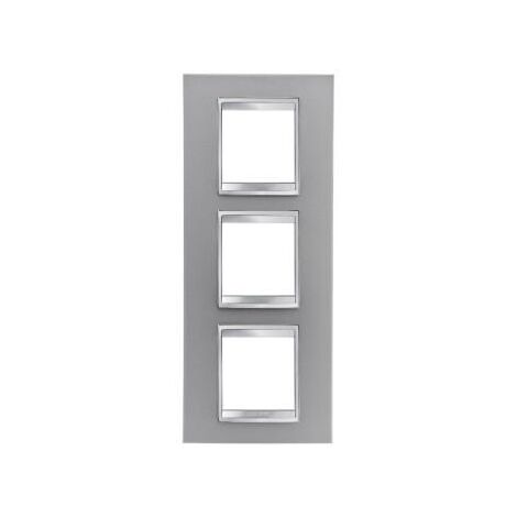 PLAQUE LUX INT. 2+2+2P V TITANE GEWISS GW16227VT