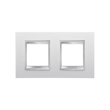PLAQUE LUX INT. 2+2P H BLANC CRÈME GEWISS GW16223TB