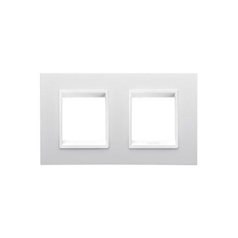 PLAQUE LUX INT. 2+2P O.MONOCHROME BLANC GEWISS GW16223YB