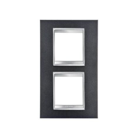 PLAQUE LUX INT. 2+2P V.E. 71 ARDOISE GEWISS GW16224VA