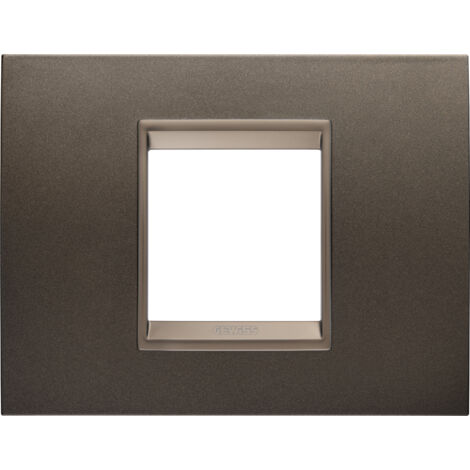 PLAQUE LUX RECT. 2P MÉTAL MARRON GEWISS GW16202XV
