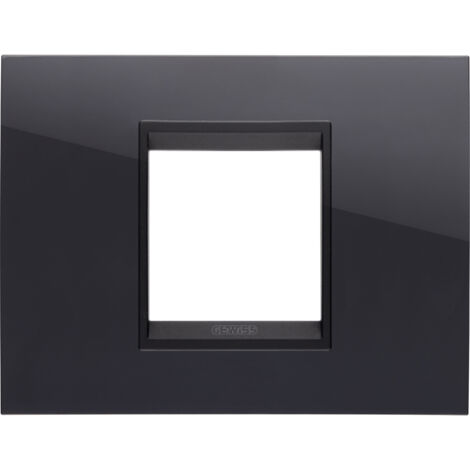 PLAQUE LUX RECT. 2P NOIR TONER LAVY GEWISS GW16202YN