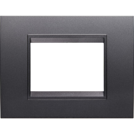 PLAQUE LUX RECT. 3P ARDOISE ABSOLUE GEWISS GW16203YA