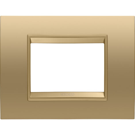 PLAQUE LUX RECT. 3P MÉTAL OR GEWISS GW16203XG