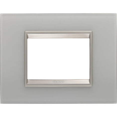 PLAQUE LUX RECT. 3P VERRE NATUREL GEWISS GW16203GT