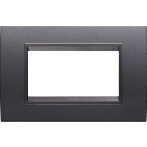 PLAQUE LUX RECT. 4P ARDOISE ABSOLUE GEWISS GW16204YA