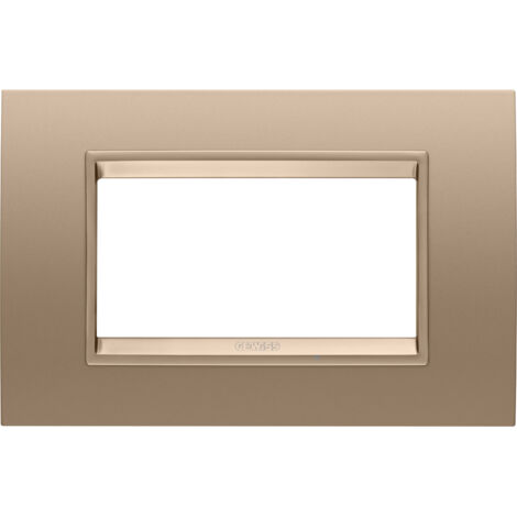 PLAQUE LUX RECT. MÉTAL 4P CUIVRE DOUX GEWISS GW16204XE