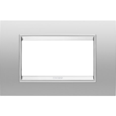 PLAQUE LUX RECT. MÉTAL 4P GRIS GEWISS GW16204XR