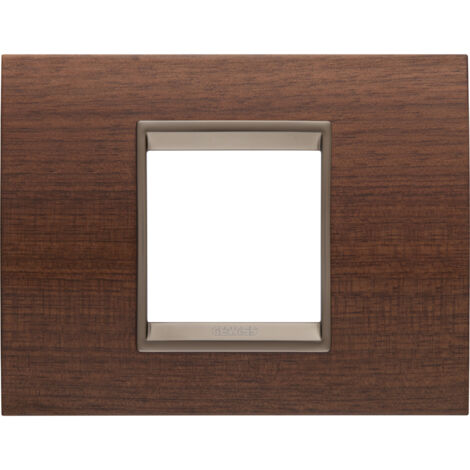 PLAQUE LUX RECTANGULAIRE 2P BOIS NOYER GEWISS GW16202WU