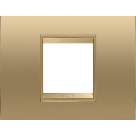PLAQUE LUX RECTANGULAIRE 2P MÉTAL OR GEWISS GW16202XG