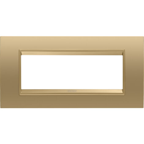 PLAQUE LUX RECTANGULAIRE 6P MÉTAL OR GEWISS GW16206XG