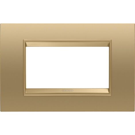 PLAQUE LUX RECTANGULAIRE MÉTAL 4P OR GEWISS GW16204XG