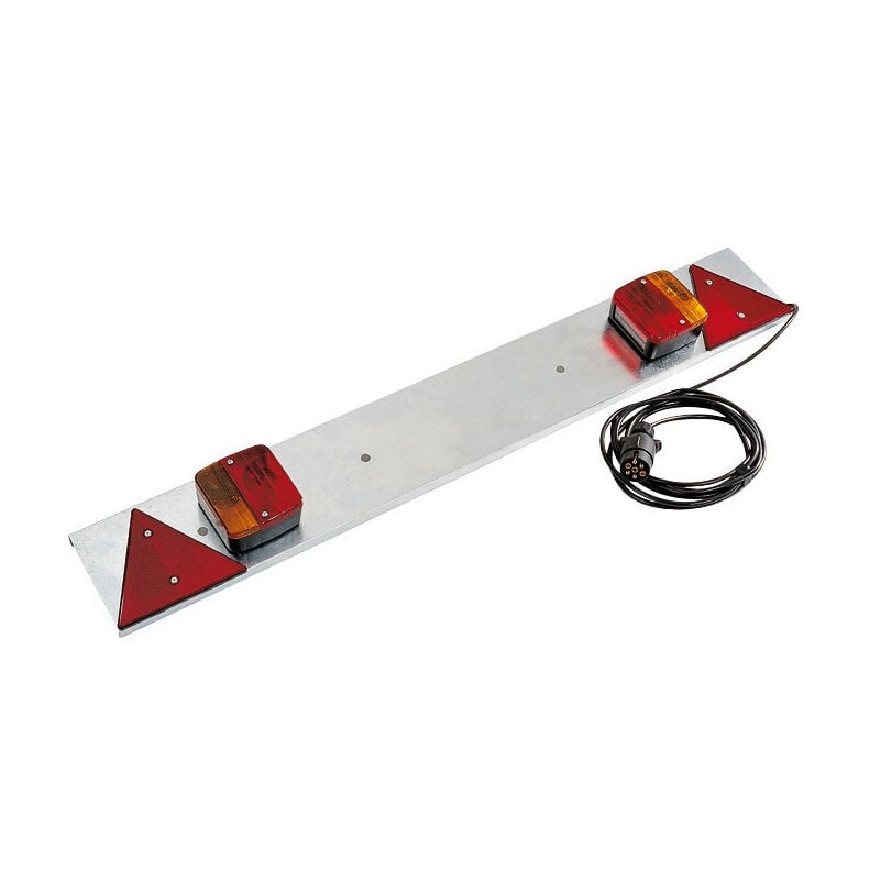 Maxter - Plaque d'éclairage pour remorque en métal - 1M avec alimentation 4 m - 7 broches