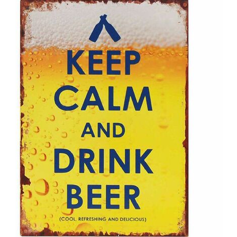 Plaque métallique à suspendre Bière