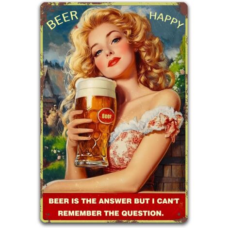 Plaque Métallique de Décoration de Bar à Bière, Plaque Étaine Vintage Décoration de Café à Domicile Plaque Rétro （20  30cm）30 x 20 cm