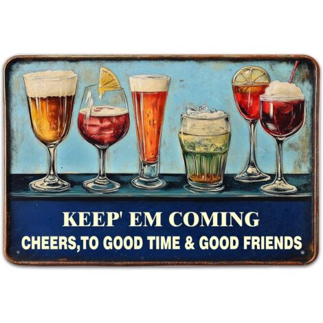 Plaque Métallique de Décoration de Cuisine, Plaque Étaine Métallique de Bière Vintage, Décoration de Café à Domicile Plaque Rétro（20x30cm）30 x 20 cm