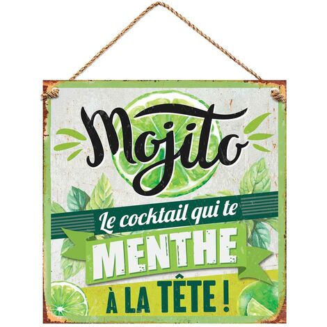 Plaque métallique Mojito 20 cm
