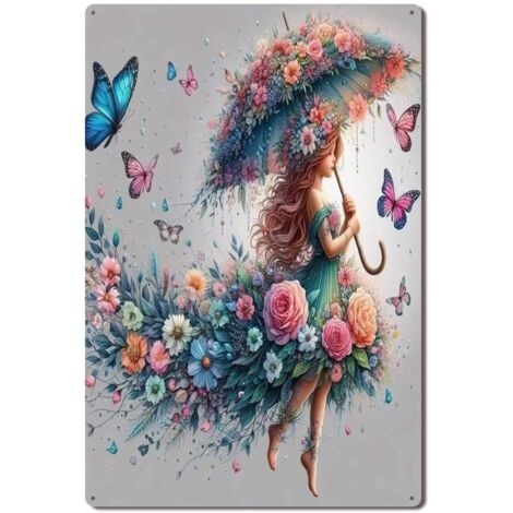 Plaque Métallique Vintage Décoration Murale pour Salon de Méditation Yoga, Paix et Harmonie pour l'Esprit 40x30 cm.