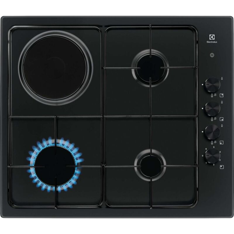 Electrolux - Table de cuisson mixte 4 feux noir EGL62821OB