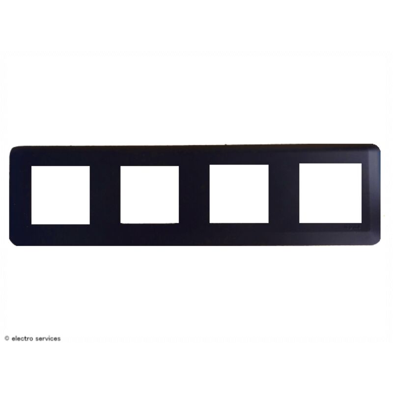 Plaque de finition horizontale Mosaic pour 4x2 modules noir mat Legrand 079008L