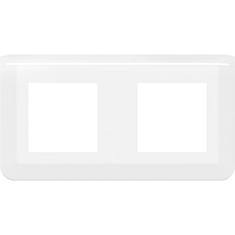 Plaque de finition horizontale Mosaic 4 postes ou 4x2 modules blanc