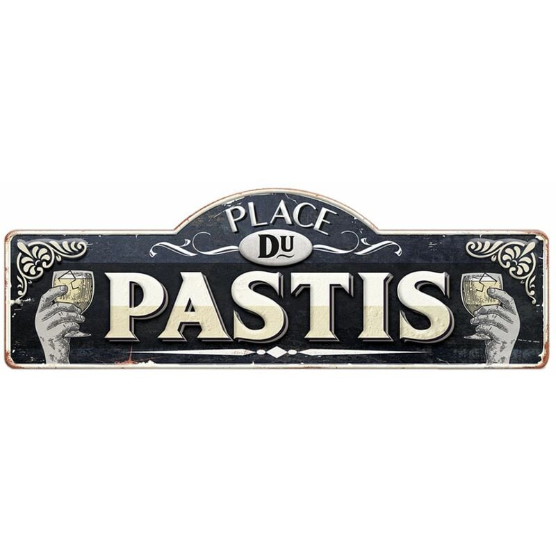 Plaque métallique pastis 90 x 30 cm