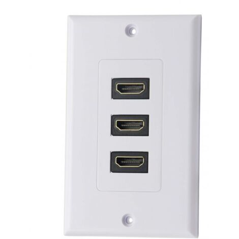 Plaque murale 3 ports HDMI 2.0 – Support 4K 60Hz – 1 port USB 3.0 A – 3 ports RCA – 1 port VGA – Installation facile pour cinéma maison - 1080P