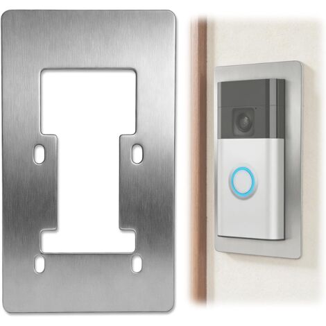 Plaque Murale en Acier Inoxydable pour Sonnette Vidéo compatible avec Ring Video Doorbell 1-4, 2e Génération, 3 Plus, Battery Plus, Battery Pro, Plaque pour Cacher Trous et Traces derrière Sonnette