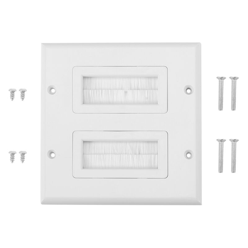 Rapanda - Plaque murale pour brosse, plaque murale en plastique pour câble de brosse, couvercle d'insertion de port, plaque pour brosse (double